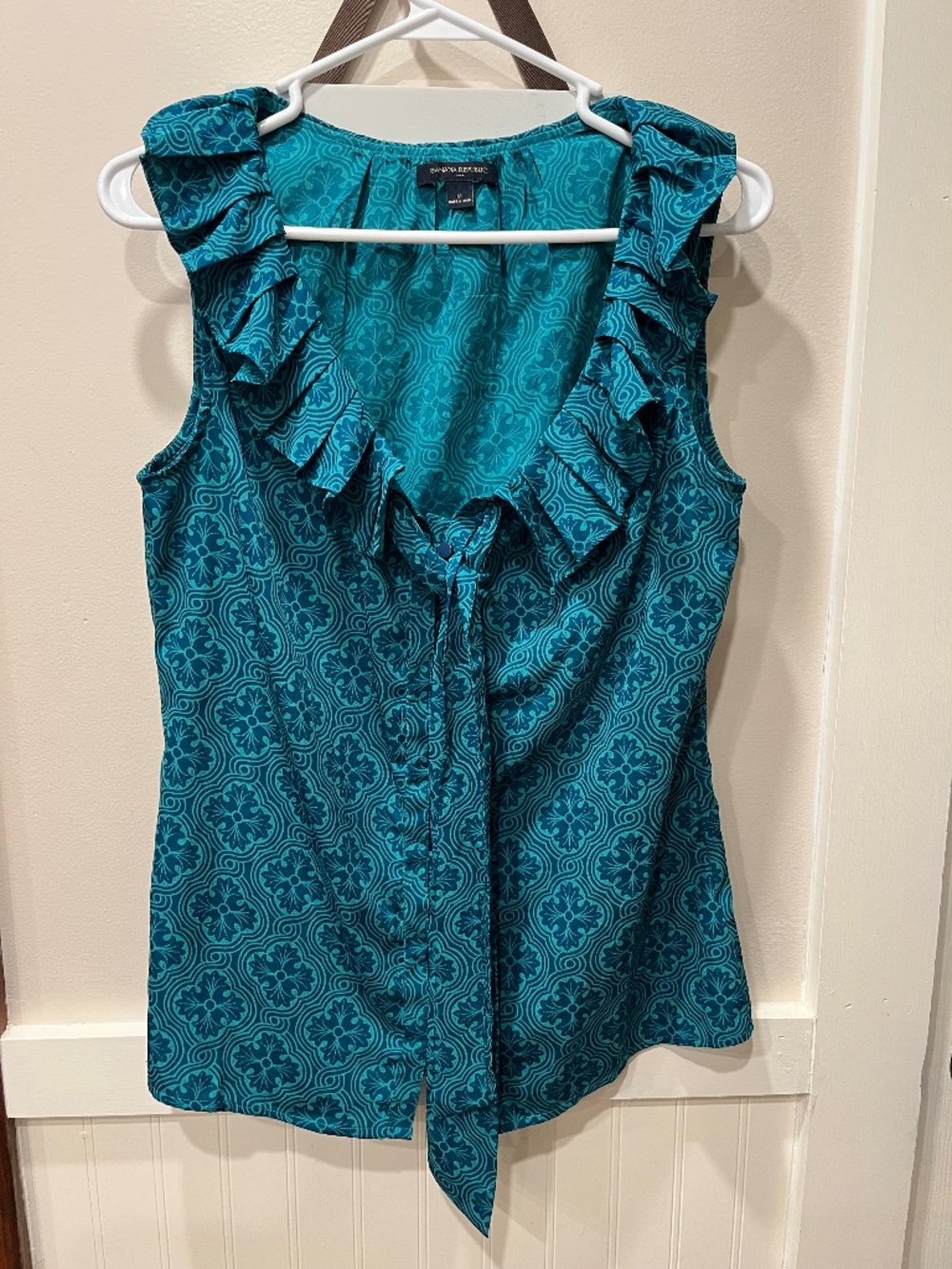 Banana Republic Silk Tie Neck Blouse